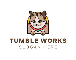 Cute Pet Cat logo design