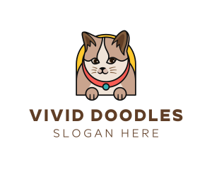 Cute Pet Cat logo design