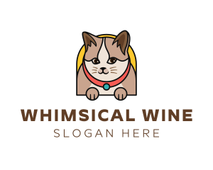 Cute Pet Cat logo design