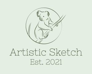 Koala Tree Drawing logo