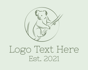 Koala Tree Drawing logo design