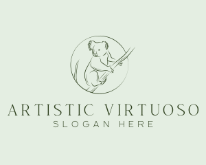 Koala Tree Drawing logo design