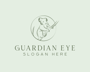 Koala Tree Drawing logo design