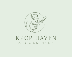 Koala Tree Drawing logo design