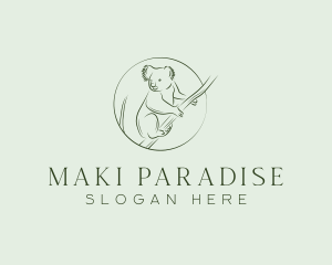 Koala Tree Drawing logo design