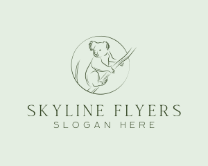 Koala Tree Drawing logo design