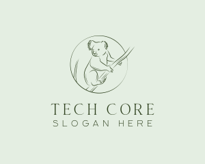 Koala Tree Drawing logo design