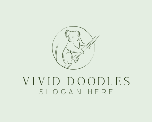 Koala Tree Drawing logo design