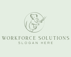 Koala Tree Drawing logo design