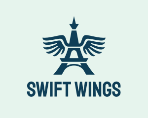 Wing Eiffel Tower  logo design