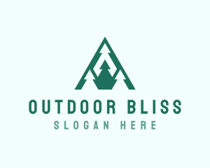 Mountain Peak Forest  logo design