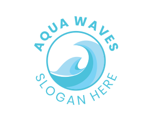 Modern Water Wave logo design