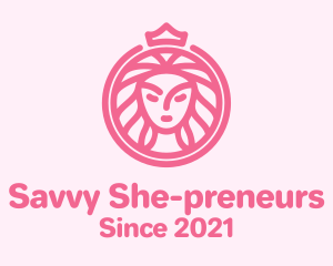 Crown Woman Beauty logo design