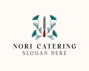 Floral Spatula Baking logo design