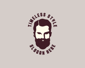 Male Barber Beard logo design