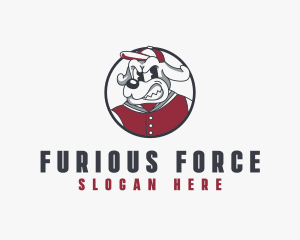 Angry Varsity Dog logo design