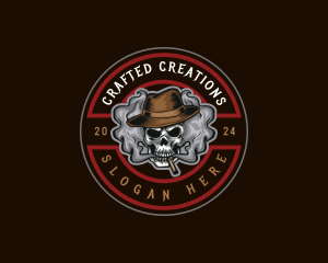 Skull Smoking Gangster logo design