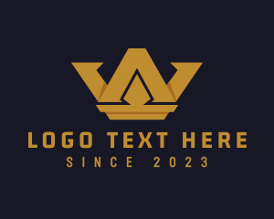 Gold Crown Letter W logo