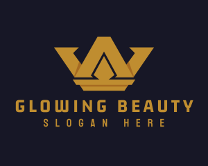 Gold Crown Letter W Logo
