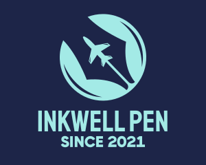 Pen Nib Airplane logo design