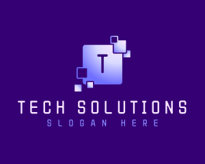 Square Tech Pixel logo design