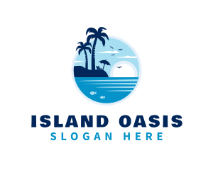 Blue Summer Island logo design