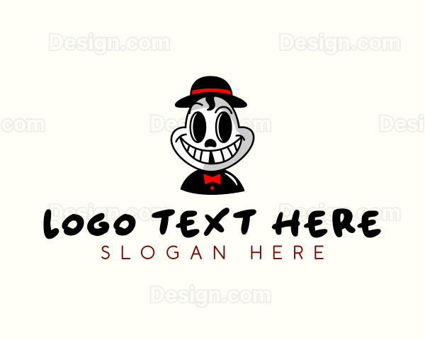 Smiling Skull Hat Logo