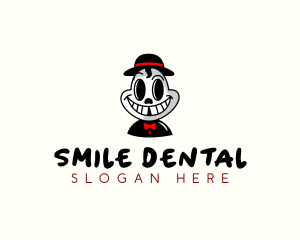 Smiling Skull Hat logo design