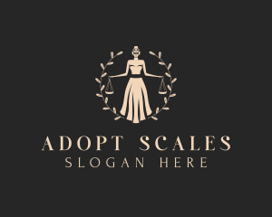 Woman Legal Scale logo design