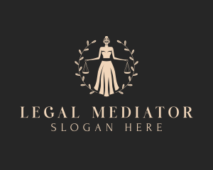 Woman Legal Scale logo design