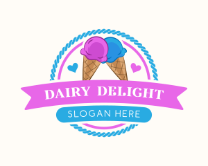  Ice Cream Cone logo design