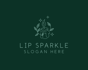 Sparkle Candle Leaf logo design