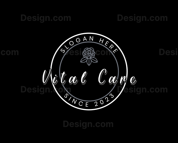 Round Rose Script Logo