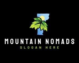 Mountain Maple Leaf Vermont logo design