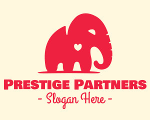 Red Elephant Heart logo design