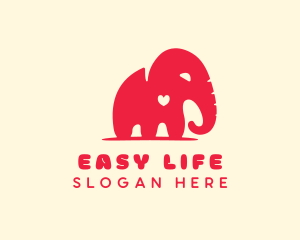 Red Elephant Heart logo design