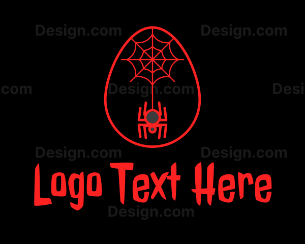 Red Spider Web Egg Logo