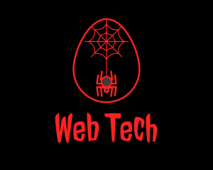 Red Spider Web Egg logo design