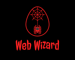 Red Spider Web Egg logo design