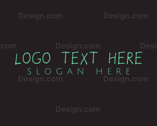 Green Handwriting Art Logo