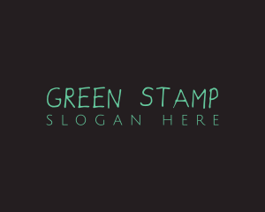 Green Handwriting Art logo design