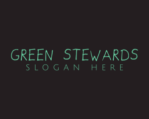 Green Handwriting Art logo design