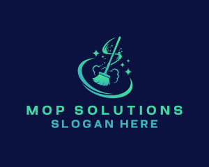 Cleaning Sanitation Mop logo design