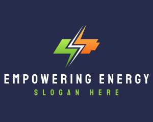 Battery Energy Bolt logo design