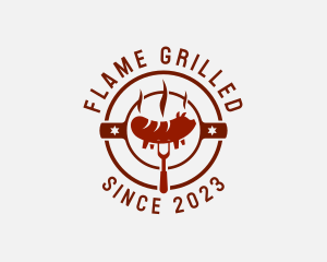 Grilled Pork Hot Dog logo design