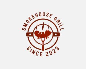 Grilled Pork Hot Dog logo design