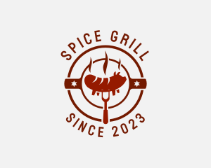 Grilled Pork Hot Dog logo design