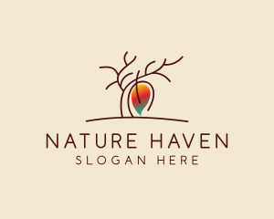 Minimalist Tree Nature logo design