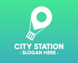 Location Navigation Balloon logo design