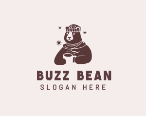 Cartoon Bear Winter logo design